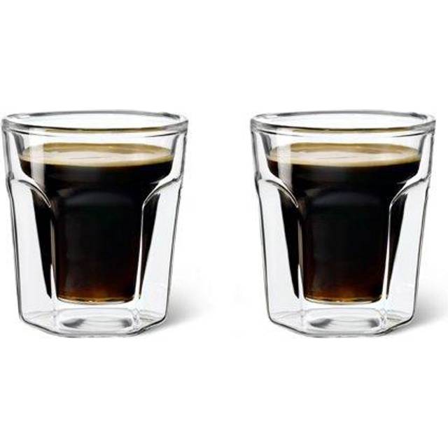 Bredemeijer Set Of 2 Double Walled Glass Latte Cup 100Ml, Clear