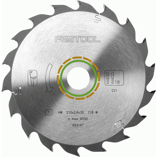 Festool 493197 210mm x 30 x 18 Tooth Circular Saw Blade For Wood
