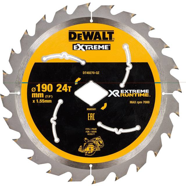 DeWALT DT40270-QZ XR 190mm x Diamond Bore x 24T Circular Saw Blade