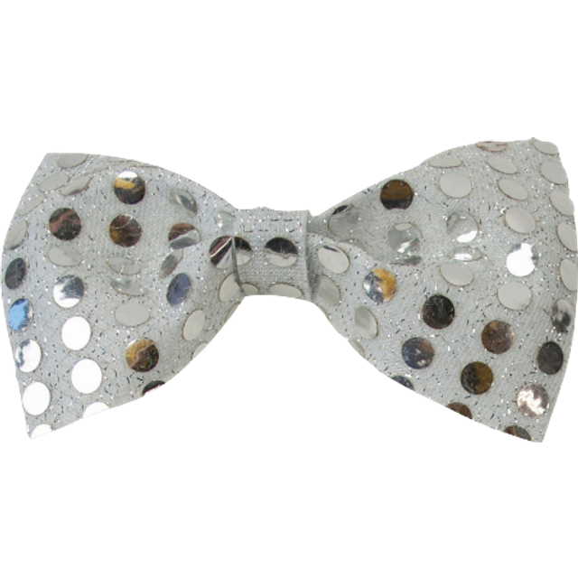 Bristol Novelty Sequin Bow Tie - Silver - one size