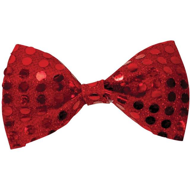 Bristol Novelty Sequin Bow Tie - Red - one size