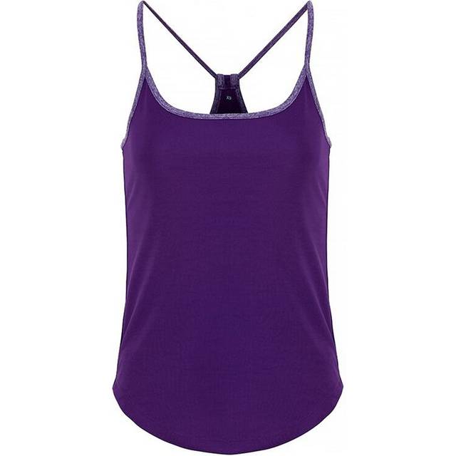 (XS, Bright Purple/Purple Melange) TriDri Womens/Ladies Yoga Vest