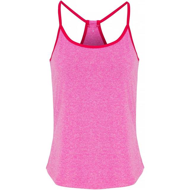 (M, Pink Melange/Hot Pink) TriDri Womens/Ladies Yoga Vest