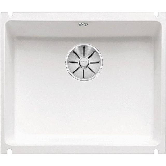 BLANCO Subline 500-U Single Bowl Undermounted Ceramic Kitchen Sink, White