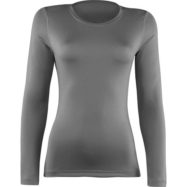 (8, Heather Grey) Rhino Womens/Ladies Sports Baselayer Long Sleeve (Pack of 2)