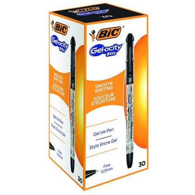 BIC Gelocity Stic Rollerball Pen 0.5 mm Black Pack of 30