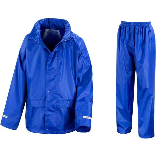 (5-6, Royal) Result Core Childrens/Kids Unisex Junior Rain Suit Jacket And Trousers Set