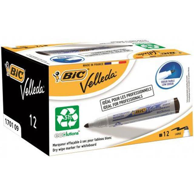 Bic Velleda 1741 Whiteboard Marker Black - 1199174109 [Pack 12]