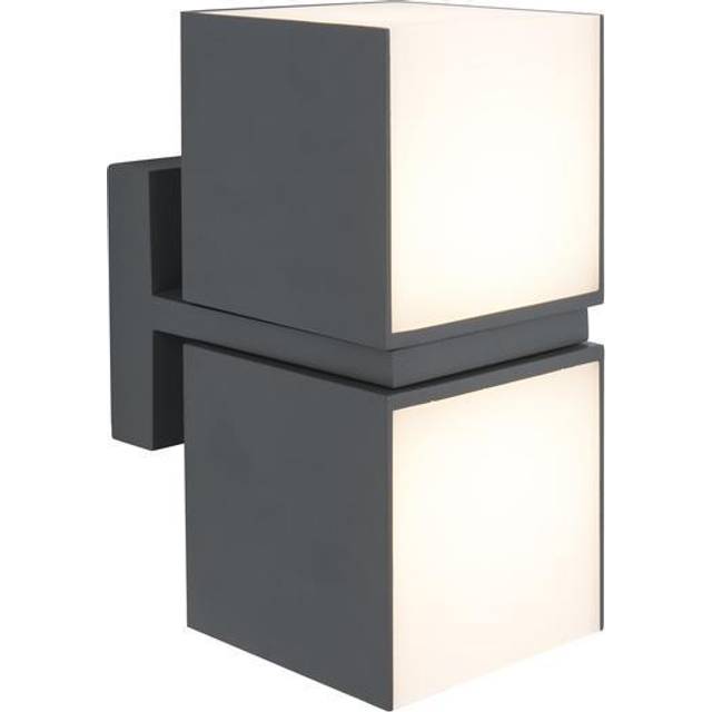 Lutec Cuba Double Head LED Rotatable Wall Light - Dark Grey