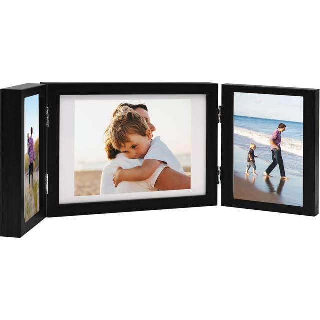 vidaXL Trifold Photo Frame Collage Black 28x18 cm+2x