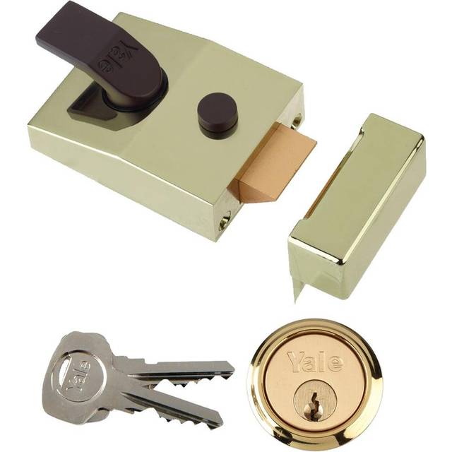 Yale Locks P89 Deadlock Nightlatch 60mm Backset Brasslux Finish Visi YALP89BLX