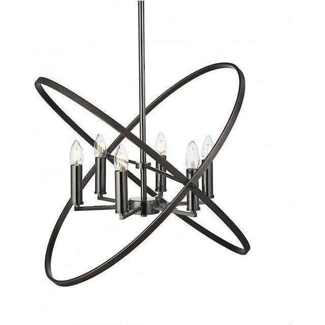 Searchlight 8246-6PW Hoopla 6 Light Pendant Pewter