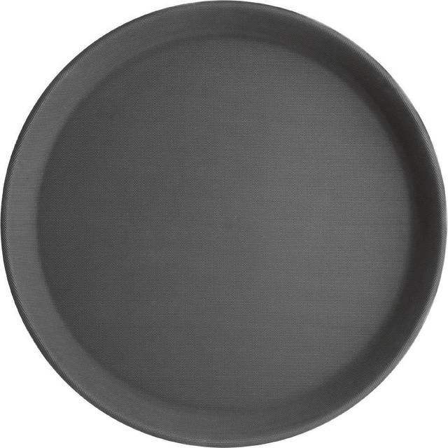Olympia Kristallon Polypropylene Round Non-Slip Tray Black 406mm