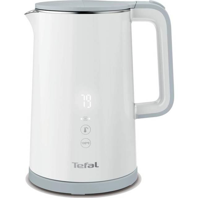 Tefal KO693110 Sense Kettle | 1,5 l kapacitet | Digital display | 5 temperaturnivåer | 360° bas | Vattennivåindikator | Avtagbart kalkfilter | 30 minuters uppvärmningsfunktion| 1800W | Vit