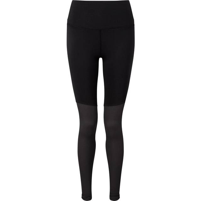 (XL, Black/Charcoal) TriDri Womens/Ladies Rib Knit Contrast Bottom Yoga Leggings