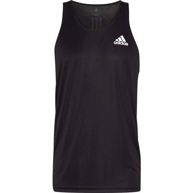 Men's adidas vest tank sleeveless t-shirt yoga top - running fitness gym - black