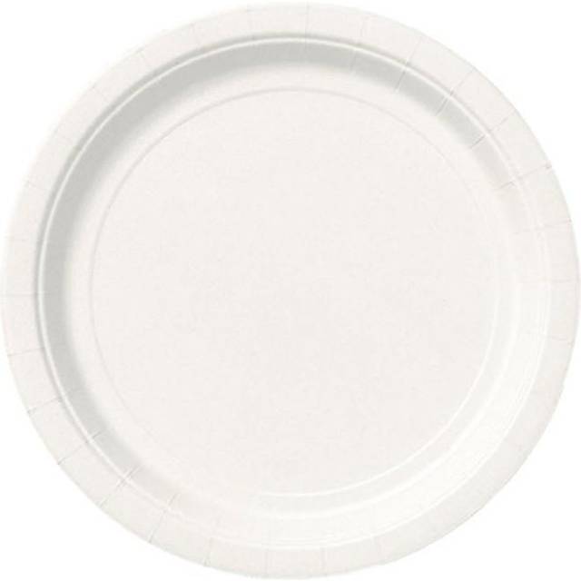 20 White Round 7" Paper Plates