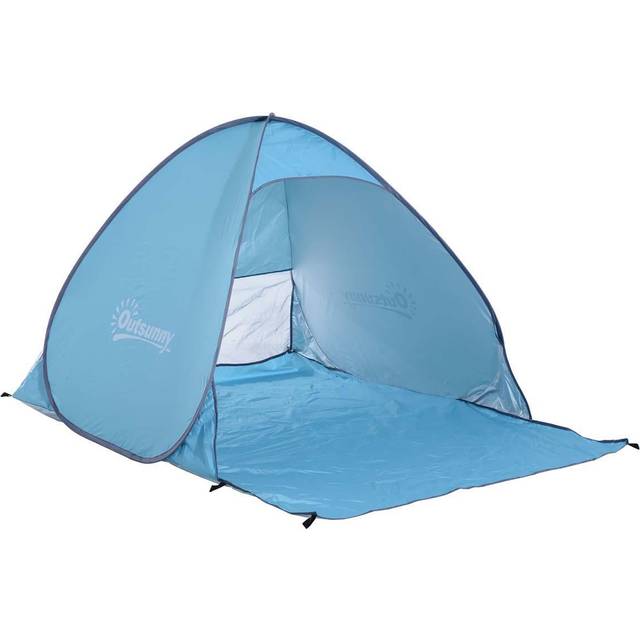 Outsunny Pop Up Beach Tent - Blue, Blue