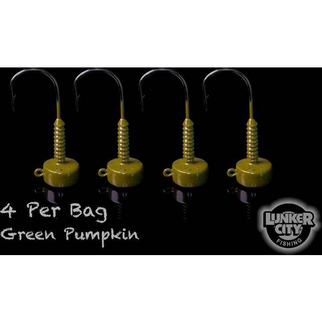 Lunker City Ned Head Green Pumpkin 4-pack, 7gr - 2/0