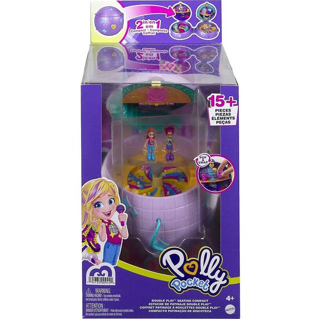 Polly Pocket Double Play Skating Compact Disco Roller Rink Playset