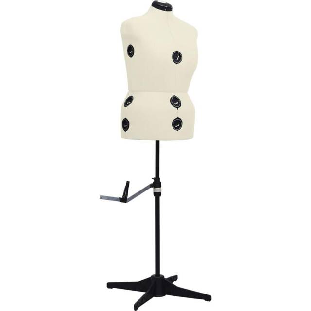vidaXL Adjustable Dress Form Female Cream L Size 44-50
