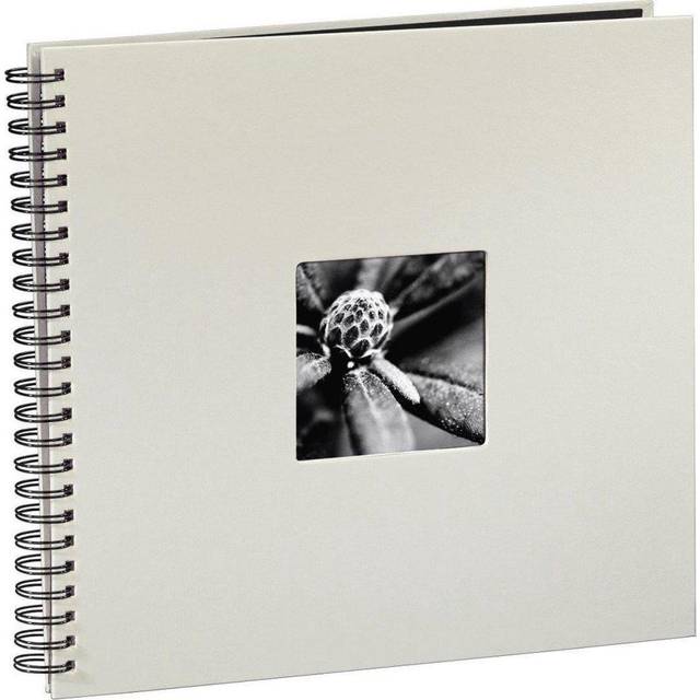 Hama fotoalbum Jumbo 36 x 32 cm (spiralalbum med 50 svarta sidor, fotobok med skyddspapper, album för inklistring och egendesign), kritvitt