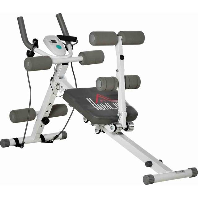 2-IN-1 Core&Abdominal Trainers - Ab Trainer and Sit Up Bench - Core Muscle Trainer w/ Foam Roller - Adjustable Fitness Crunch Machine - Training Bench