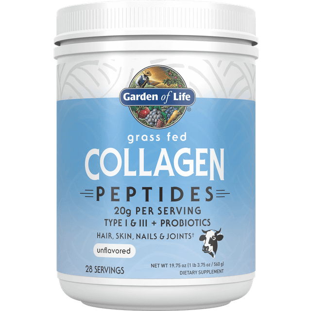 Garden of Life  Grass Fed Collagen Peptides  Unflavored  19.75 oz (560 g)