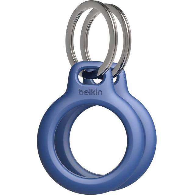 Belkin AirTag-fodral med nyckelring (Secure Holder-skyddsfodral för Air Tag med reptåligt tillbehör) – 2-pack, Svart