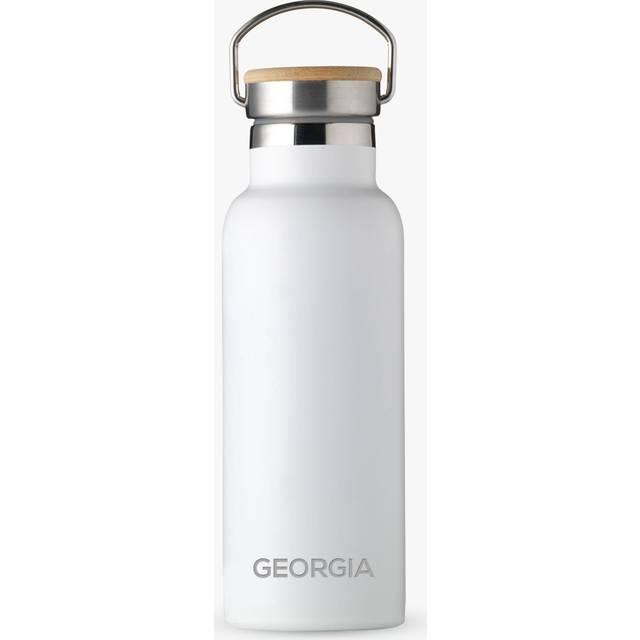 Insulated Water Bottle with Bamboo Lid - Blue - One Size
