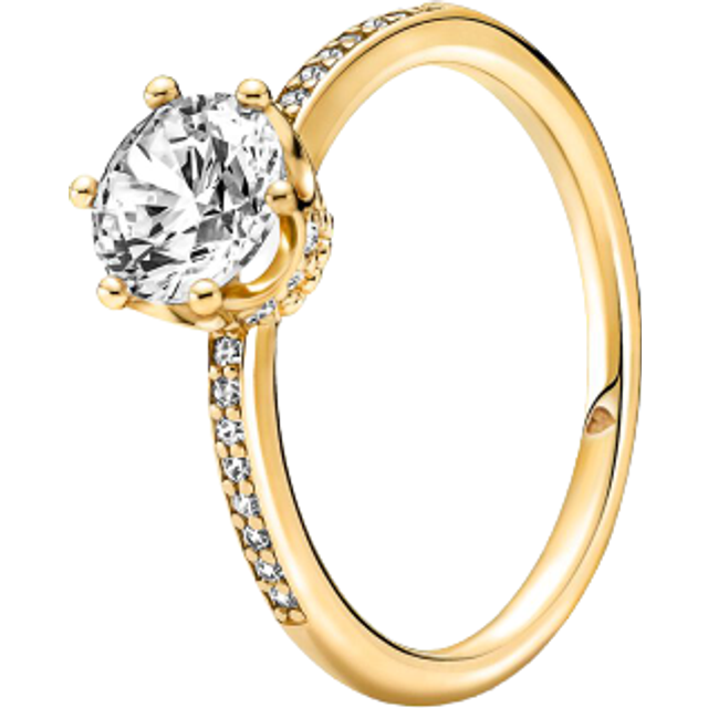 Pandora  Rings Transparent Shiny Crown Solitaire Ring 168289C01