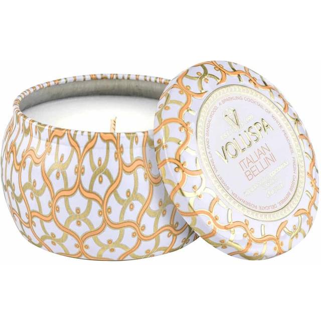 Voluspa Maison Blanc Mini Tin doftljus 25 timmar Italian Bellini - Orange