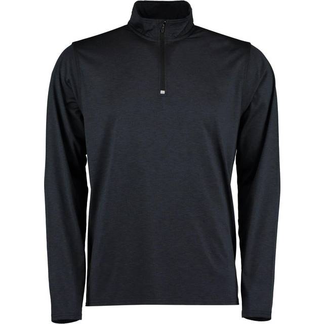 (XS, Black Heather) Rhino Mens Hyper Mid Layer Zip Skin Performance Top