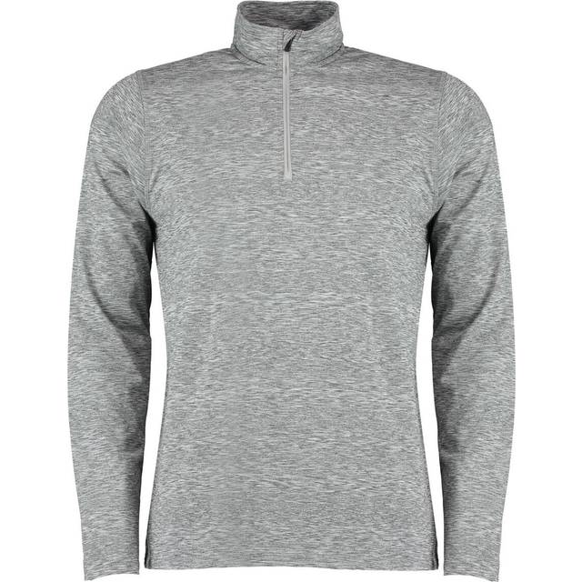 (M, Grey Heather) Rhino Mens Hyper Mid Layer Zip Skin Performance Top
