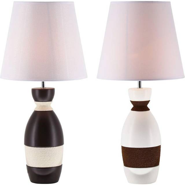 Desk lamp DKD Home Decor Ceramic Brown Rope White 30 x 30 x 61 cm 220 V 50 W (2 Units)