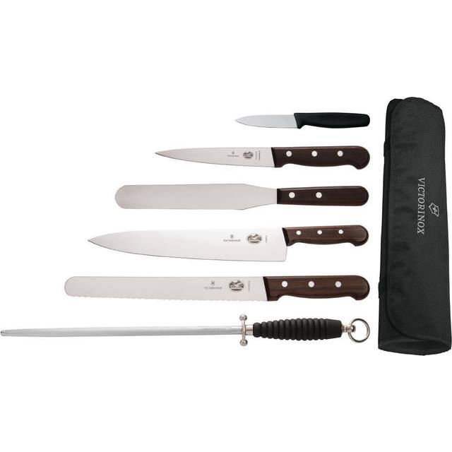 Victorinox 6-Piece Rosewood Knife Set with 20cm Chef Knife with Wallet