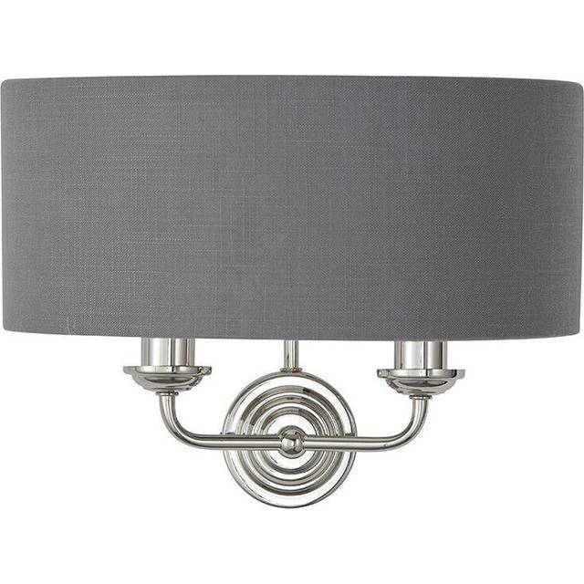 Endon 94406 Highclere 2 Light Wall Light Nickel Grey