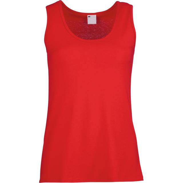 (X Small, Classic Red) Womens/Ladies Value Fitted Sleeveless Vest