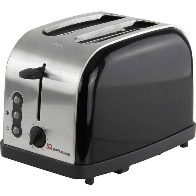 SQ Professional Gems Lecagy 900W Stainless Steel 2-Slice Wide Slot Toaster (Onxy)