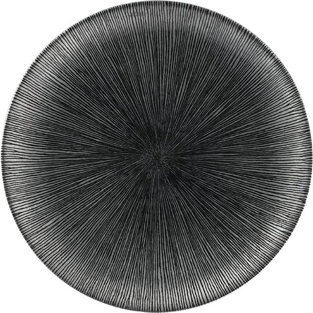 Churchill Studio Prints Agano Coupe Plates Black 260mm (Pack of 12)