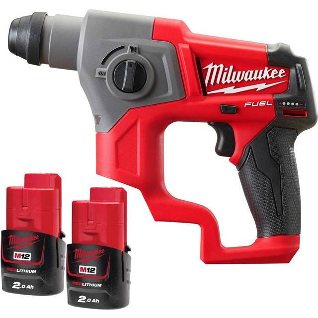 Milwaukee M12CH-202B M12 FUEL 12V Compact SDS Hammer Drill Kit - 2x 2Ah Batteries Charger and Bag