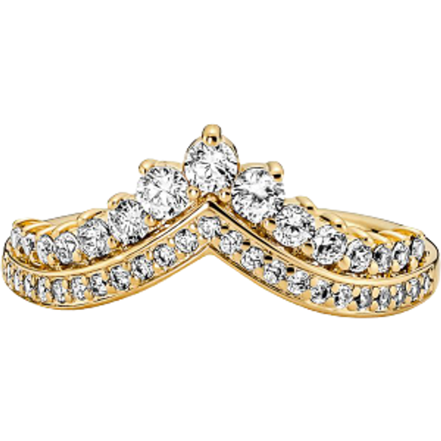 Pandora Gold Princess Wishbone Ring - 50 Pandora Ring