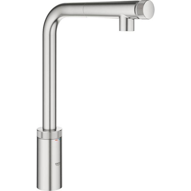 Grohe Minta Smart Control Kitchen Sink mixer Tap - Super steel Finish: Super steel