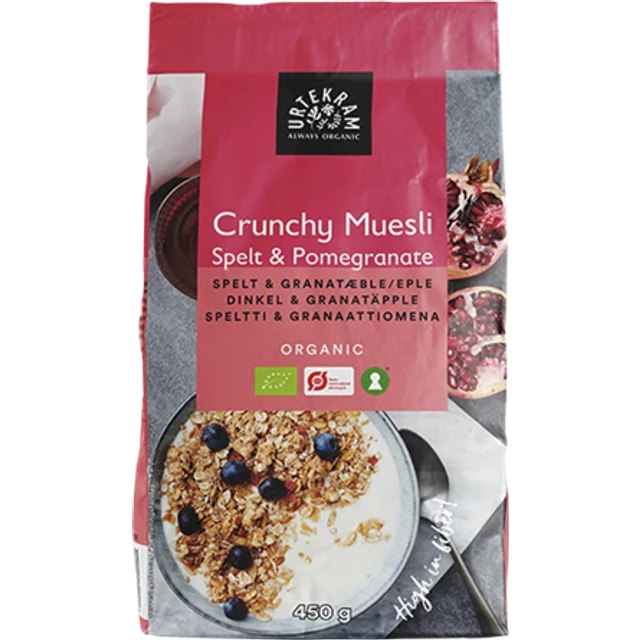 Urtekram Crunchy Müsli Granatäpple & Dinkel Eko - 450 g