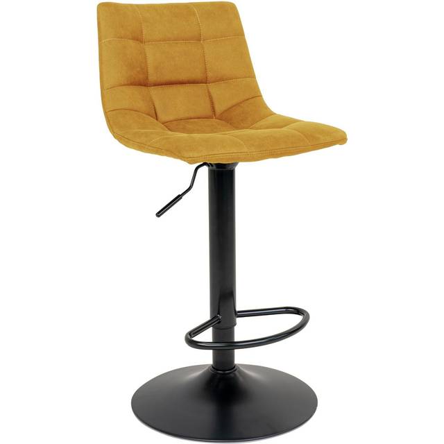 Microfiber bar chair with black legs House Nordic Middelfart - Jaune - 43x43x88 cm