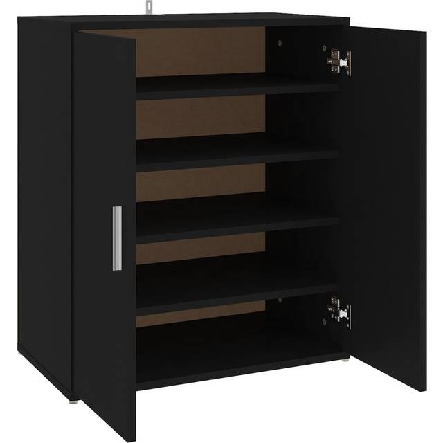 Skoskåp svart 60x35x70 cm konstruerat trä