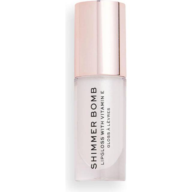 Revolution Shimmer Bomb Lip Gloss  Lip Tint Infused With Vitamin E  Shimmery Finish  Comes In 6 Colors  Light Beam