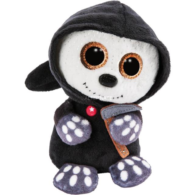 NICI 46305 GLUBSCHIS gosig mjuk leksak skrämmande skördare sanit 15cm, svart