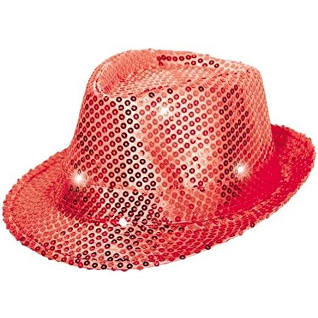 Danmark Paljetthatt Trilby Röd LED