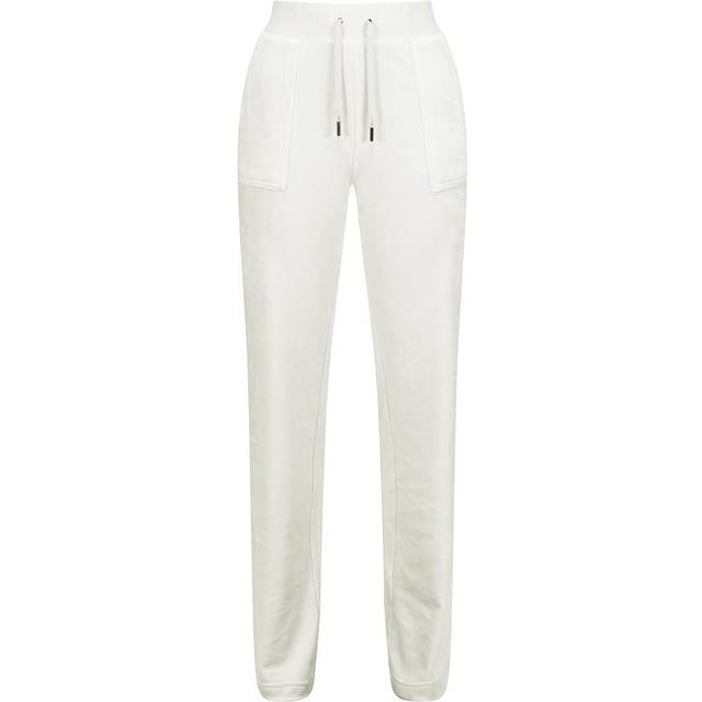 Juicy Couture Womens Sugar Swizzle Logo-embroidered Straight-leg High-rise Velour Trousers L